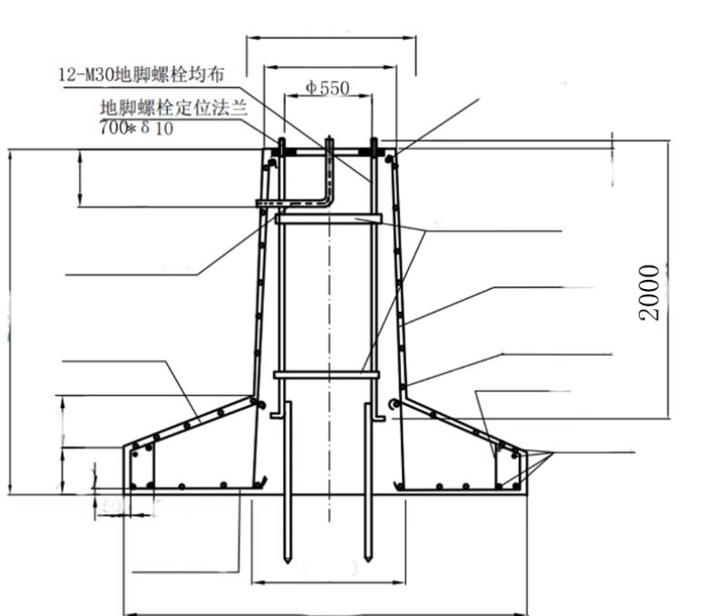 二十米高桿燈基礎(chǔ)圖